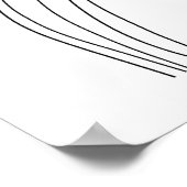 花の頭ラインアート ポスター (角)