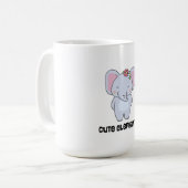 花の頭飾りのかわいい象 コーヒーマグカップ (正面左)