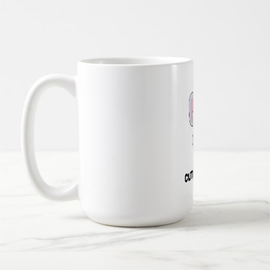 花の頭飾りのかわいい象 コーヒーマグカップ (左)