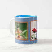 花の額縁の写真 ツートーンマグカップ (正面左)