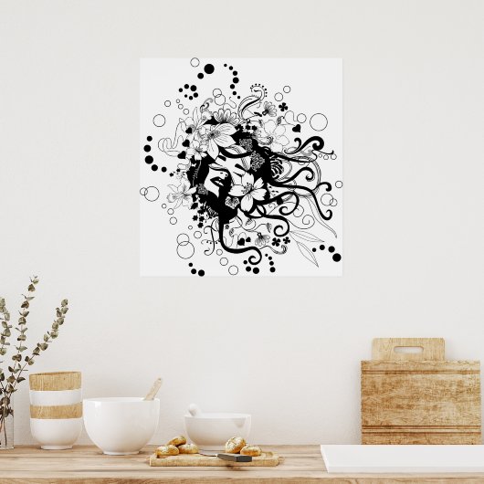 花の顔 ポスター (キッチン)