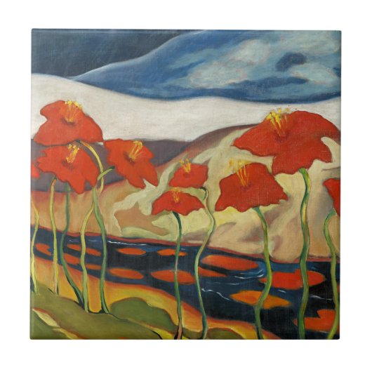 花の風景（涅槃） by Zolo Palugyay タイル (正面)