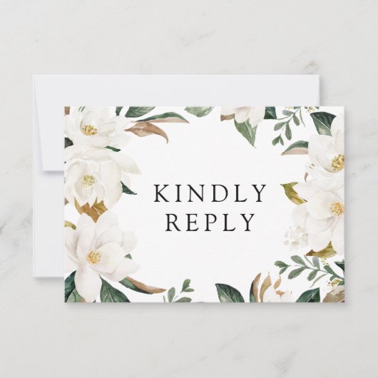 花の食事選択返信カード 出欠カード (正面)