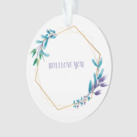 花の飾りは青く、私はあなたを愛している オーナメント (正面)