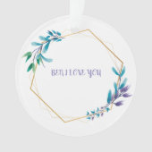 花の飾りは青く、私はあなたを愛している オーナメント (正面)