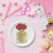 花の香りのファッション香水ボトル 赤いバラ ゴールド グラム ペーパープレート (パーティー)