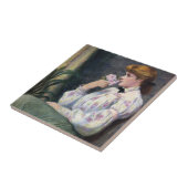 花の香りの若い女性（空想） タイル (側面)