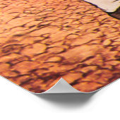 花の香りを嗅ぐ少女のヴィンテージイラスト ポスター (角)