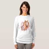 花の馬イラスト Tシャツ (正面フル)