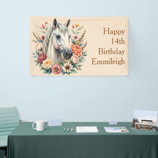 花の馬 ティーンの女の子の誕生日 横断幕 (トレードショー)
