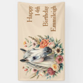 花の馬 ティーンの女の子の誕生日 横断幕 (縦)