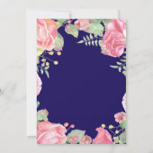 花の驚きの第15誕生日の金ゴールドのグリッターの青 招待状 (裏面)