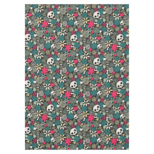 花の骸骨 テーブルクロス (正面)