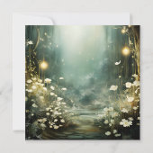 花の魅惑された森の道RSVP セーブザデート (裏面)