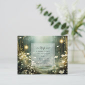 花の魅惑された森の道RSVP 出欠カード (スタンド正面)