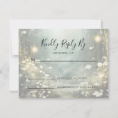 花の魅惑された森の道RSVP 出欠カード (裏面)