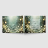 花の魅惑的な森のパス緑結婚色 ゲストブック (全面)