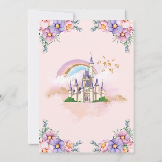 花の魔法のプリンセス城の招待状 招待状 (裏面)