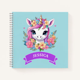 花の魔法のベビー unicorn ノートブック