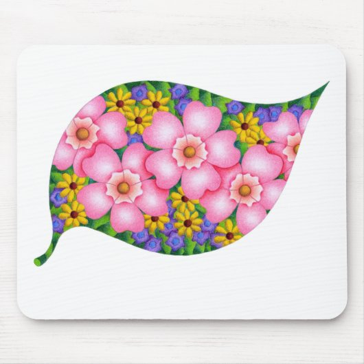 花の鮮やかな色彩 マウスパッド (正面)