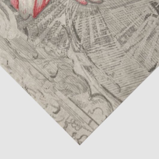 花の鮮やかな赤ピンクの花束デコページ紙 薄葉紙 (詳細)