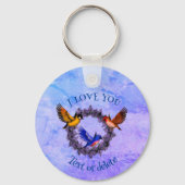 花の鳥が好きパーソナライズされた キーホルダー (裏面)