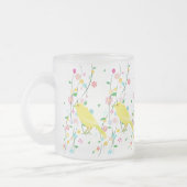 花の鳥(繰り返し) フロストグラスマグカップ (左)