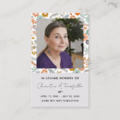 花の鳩の葬儀追悼祈念カード 名刺 (正面)