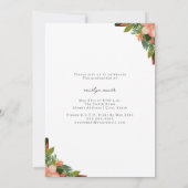 花の鳳梨トロピカル卒業写真 招待状 (裏面)