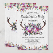 花の鹿の角 バチェロレッテパーティーの招待状 招待状 (正面/裏面)