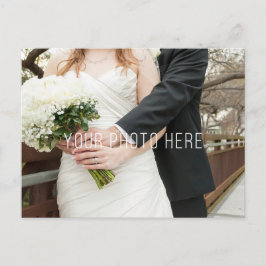 花の鹿の角　素朴な木のウェディング　サンキュー ポストカード