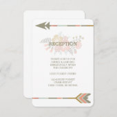 花の鹿の角 | 素朴な結婚式の披露宴招待状 エンクロージャーカード (正面/裏面)