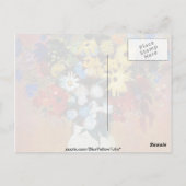 花の黄色い花瓶,オディロン・リドン花 ポストカード (裏面)