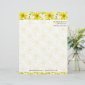 花の黄色い野生の花の写真のカスタムな住所 レターヘッド (スタンド正面)