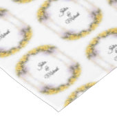 花の黄色のリース ウェディングデコ 新婚夫婦 テーブルクロス (アングル)