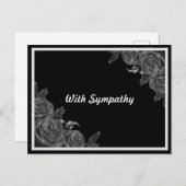 花の黒い共感と哀悼の意 ポストカード (正面/裏面)