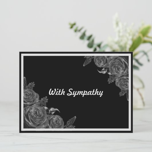 花の黒い弔慰カード (スタンド正面)