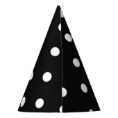 花の黒い水玉模様の魅力のモダンなファッション パーティーハット (裏面)