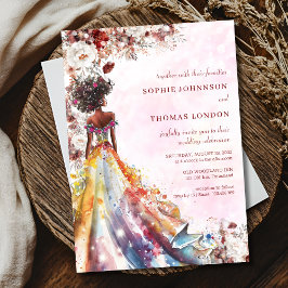 花の黒い花嫁の水結婚色の 招待状