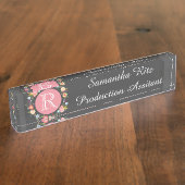 花の黒板のネームプレート デスクネームプレート (側面)