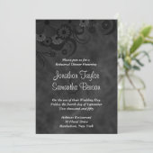花の黒板ウェディングリハーサルディナー招待状 招待状 (スタンド正面)