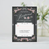 花の黒板ヴィンテージ大胆ウェディング RSVP (スタンド正面)