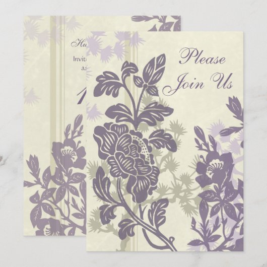 花の10周年パーティー招待状 招待状 (正面/裏面)