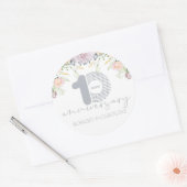 花の10周年結婚記念日オーダーメイド ラウンドシール (封筒)