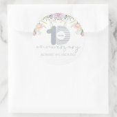 花の10周年結婚記念日オーダーメイド ラウンドシール (バッグ)