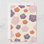 花の16歳の誕生日招待状 ピンクのバラ 招待状 (裏面)