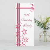 花の16歳誕生日パーティー招待状 招待状 (スタンド正面)