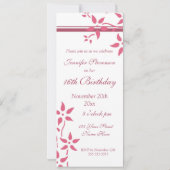 花の16歳誕生日パーティー招待状 招待状 (裏面)