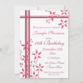 花の18歳誕生日パーティー招待状 招待状 (裏面)