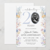 花の20周年招待状（写真付き） 招待状 (正面/裏面)